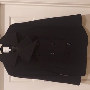 Like NEW- Black Ladies Croft&Barrow Double Breasted Size:M Cold Weather Peacoat